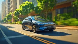 Illustration de la nouvelle voiture hybride flex-fuel SONG PRO de BYD conçue pour le marché brésilien.