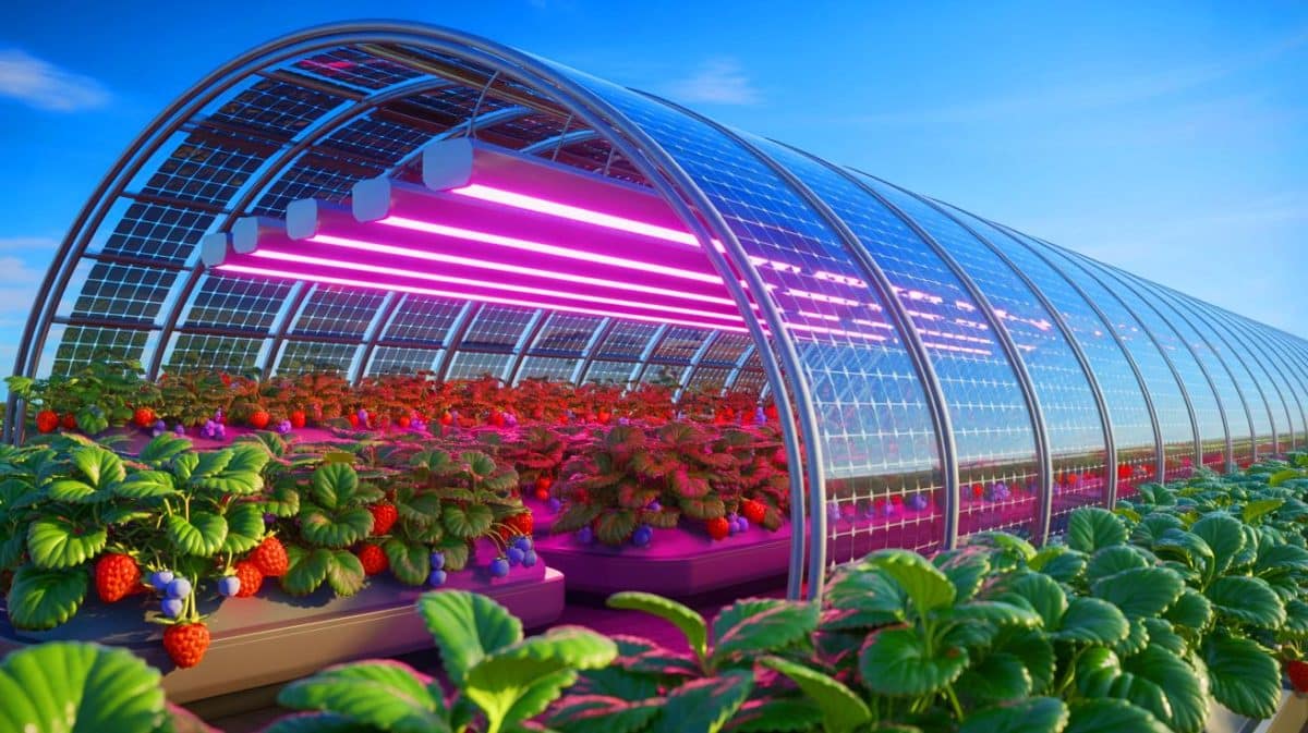 « Cette serre solaire fait pousser des fruits en plein hiver » : au Canada, l’Agrotunnel promet des récoltes toute l’année (sans énergie du réseau) Illustration de l'Agrotunnel permettant de cultiver des fruits toute l'année grâce à l'énergie solaire.