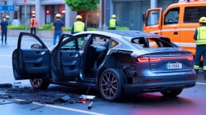 Illustration de l'accident tragique d'une berline Xiaomi SU7 Ultra à Chengdu.