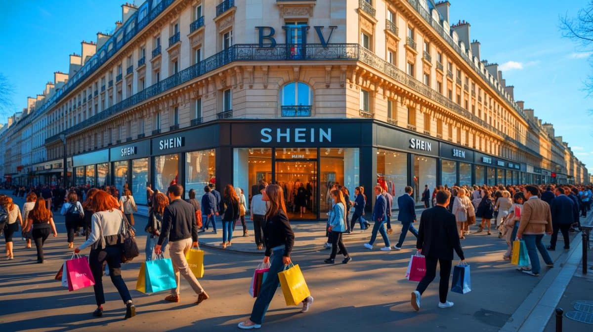 « L’invasion Shein commence » : le géant chinois de la fast-fashion s’installe en France malgré la fronde des Galeries Lafayette Illustration de l'ouverture du premier magasin physique Shein à Paris.
