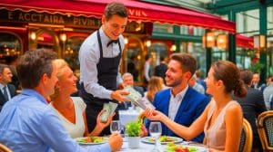 Illustration de la décision d'Emmanuel Macron de maintenir la défiscalisation des pourboires dans le secteur de la restauration.