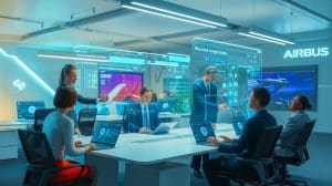 Illustration de la transition numérique d'Airbus de Microsoft vers Google Suite.