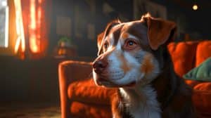 Illustration de la perception sensorielle des chiens face à l'invisible.