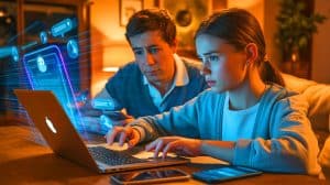 Illustration de l'évaluation des dangers des chatbots IA pour le soutien psychologique des adolescents.