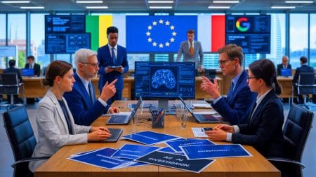 Google sous pression : accusations d’utilisation abusive de données pour entraîner son IA, quelles implications pour les utilisateurs Illustration de l'enquête de la Commission européenne sur l'utilisation des données web par Google pour entraîner ses IA.