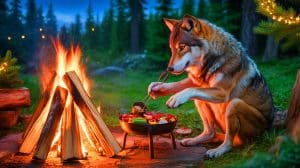 Intermarché bouleverse Noël avec sa pub émouvante : le loup solitaire qui touche le cœur des internautes Illustration de la publicité de Noël d'Intermarché mettant en scène un loup solitaire apprenant à cuisiner.