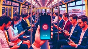 Un bouton SOS discret pour femmes : alertez la police et partagez votre localisation en un geste Illustration de l'innovation sécuritaire dans les transports en commun de Montpellier avec le bouton SOS intégré à l'application.
