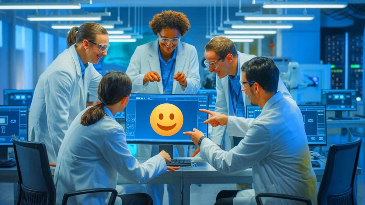 Illustration de la naissance des émoticônes à partir d'une blague entre chercheurs.
